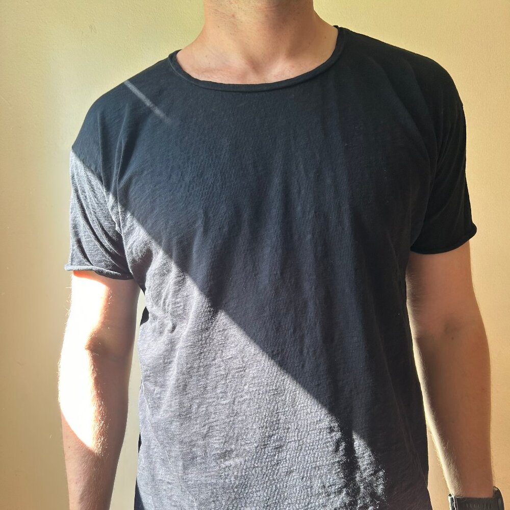 NUDIE JEANS Black Slub Tee